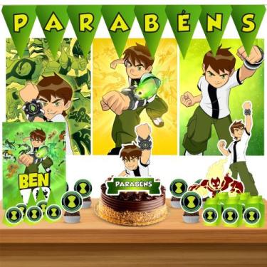 Imagem de Kit só um bolinho decoração Ben 10 Aniversário festa em casa, topo bol
