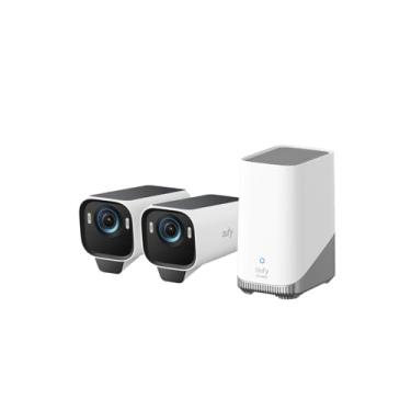 Imagem de eufy Câmera S3 Pro Kit 2+1 por anker, Câmera De Segurança Wi-Fi Externa Sem Fio, 4K, Energia Solar, Visão Noturna MaxColor, Reconhecimento Facial por IA, Compatível com Alexa, Sem taxas mensais
