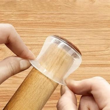 Imagem de Protetores de piso de perna de cadeira, almofadas silenciosas deslizantes para móveis de madeira, capas de almofada antiderrapantes para pernas de mesa, pacote com 8