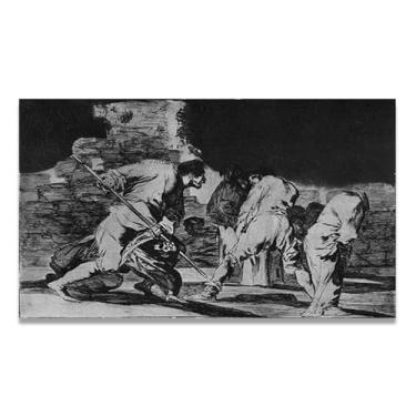 Imagem de LKXGRRSFG Impressão em tela romântica espanhola de Francisco De Goya Furious Nonsense - Obra-prima do influente pintor romântico 50 x 70 cm sem moldura