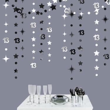 Imagem de Decorações de aniversário: rosa/blume, prata, preto, 13ª festa - pinkb