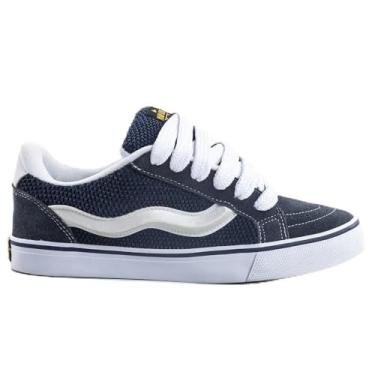 Imagem de Tênis Mad Rats Bulky Classic 90 Casual em Lona e Camurça com Solado de Borracha (Azul Marinho, BR, Adulto, Numérico, 36)