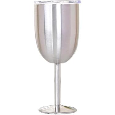 Imagem de Taça De Vinho De Aço Inoxidável Com Dupla Camada, Copo De Vinho De Grande Capacidade, Silver