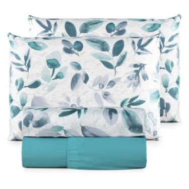 Imagem de Jogo de Lençol Casal Padrão 04 Peças 200 Fios Cama Box Estampado Toque Aveludado Macio(Energy)