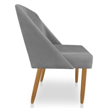 Imagem de Kit 06 Cadeiras Poltona Juliana Suede Grafite Pés Palito Castanho