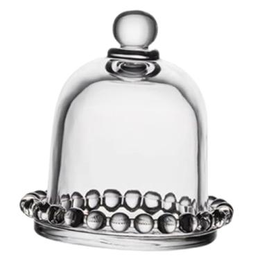 Imagem de ＫＬＫＣＭＳ Suporte para bolo em vidro transparente com tampa em formato de sino, multiuso, e de alta transparência, ideal para restaurantes e, Size L