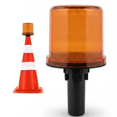 Imagem de Sinalizador Solar Viario Cone Obra Transito Sinalizaçao Rodovia Transi