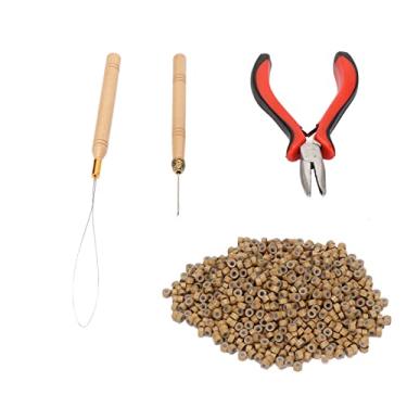 Imagem de Garosa Kit de Ferramentas de Extensão de Cabelo, Acessórios Profissionais de Estilo de Cabelo Com 200 Unidades de Contas de Anéis de Silicone de 5 Mm, Alicates de Alumínio Leves e Ganchos de crochê para Salão de Beleza ou Uso Doméstico (7# 1000pcs anéis de silicone)