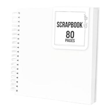 Imagem de Fancyes Álbum de fotos de recortes, álbum de recortes para chá de bebê, escrita, viagem, aniversário, registro de viagens, memórias, faça você mesmo, livro de, Branco