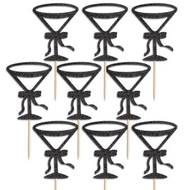 Imagem de Eurteka A Tini Bit Older Birthday Cupcake Topper - Martini Themed Birthday Decorations for Martini Tiny Bar Party,Weenies and Tinies Martini Bachelorette Party Decor (Tini Bit Cupcake Topper Black)