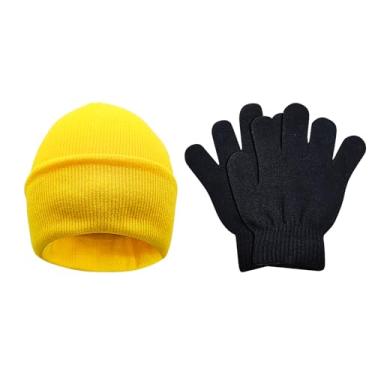 Imagem de Lumeifushi Gorro infantil de tricô, chapéu de inverno, acessórios de fantasia, luvas vintage para cosplay de Halloween