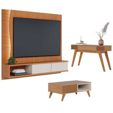 Imagem de Home Suspenso Egeu Com Mesa De Centro Jeri Freijó Off White E Aparador Riviera Freijó - Colibri