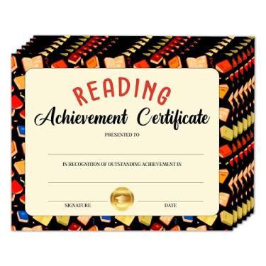 Imagem de Certificado de Realização, Certificados de Leitura Presentes de Prêmio para Crianças Estudantes, Clube de Leitura Escolar Materiais de Cerimônia de Projeto de Fim de Ano para Estudantes, Pacote com 25