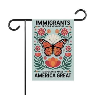 Imagem de Immigrants Are Our Neighbors Immigrants Make America Great Flag - Placa de Direitos Humanos - Stop Ice Deportations - Resist Garden Flag - Ideia de decoração ao ar livre e terraços de jardim