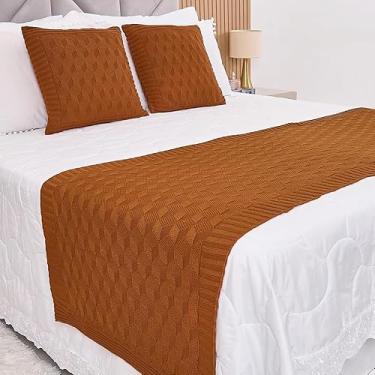 Imagem de Manta Casal, Peseira Manta Tricot Cama Casa Efeito 3d - Somente a Peseira(Âmbar Dourado,King)