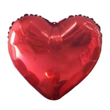 Imagem de Balao Metalizado Coracao Vermelho 18'' 45CM - Extra Festas