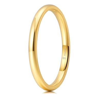 Imagem de THREE KEYS JEWELRY Aliança de noivado de 2 mm, 4 mm, 6 mm, 8 mm, preto, azul, ouro rosa, básico, de titânio polido, para homens e mulheres, ajuste confortável, simples, unissex, Titânio, Sem pedra