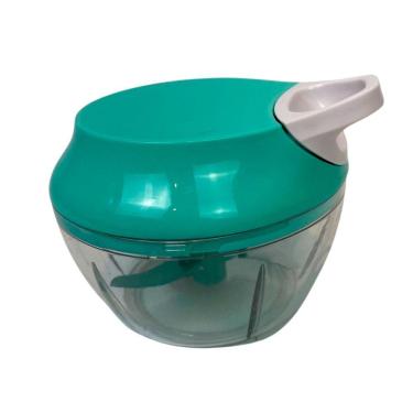 Imagem de Mini Processador Manual Alimentos Triturador 3 Laminas Corta Legumes Alho Pimenta 300ml Verde