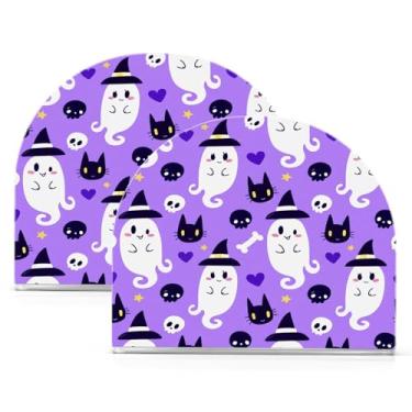 Imagem de Wassud Porta-guardanapos de acrílico dispensador de guardanapos de papel fantasmas fofos para mesa, cozinha, sala de jantar, bancada 2 peças (comporta 50-60 guardanapos)