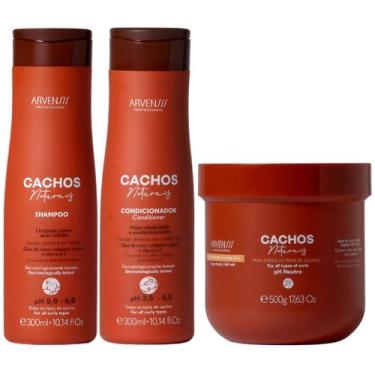 Imagem de Kit Shampoo Condicionador E Gelatina Cachos Naturais Arvensis Hidrataç
