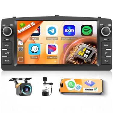 Imagem de Inefala 4G 64G para Toyota Corolla E120 E130 2000-2007 suporta amplificador de tela de rádio CarPlay Android 15 IPS tela sensível ao toque de 7 polegadas estéreo para carro Android câmera de backup