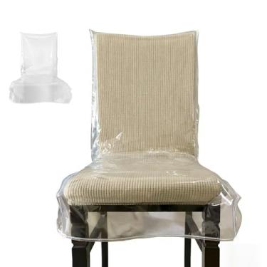 Imagem de Capas Para Cadeiras De Sala De Jantar,Proteção Transparente com Encosto | para Assentos - Para Jantar ao Ar Livre Terraço Casamento Festa Restaurante Reuniões e