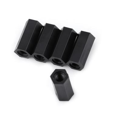 Imagem de AUNMAS Espaçadores de Nylon Preto, Kit de Suporte Rosqueado Com 9 Comprimentos para Placas de Circuito Eletrônica PCB, 100PcsPA66 M3 Isolado (Com *irmão)