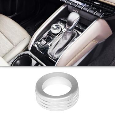 Imagem de BORUIEN Capa de botão 4WD para Chevy Colorado 2024 2025 2026 acessórios internos capa de interruptor de tração nas quatro rodas console central decoração de anel de alumínio (prata, modelos 4WD)