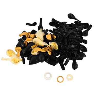 Imagem de SIWOTED Balão Preto Ouro Látex Balão Guirlanda Kit Decoração de Festa de Aniversário de Casamento