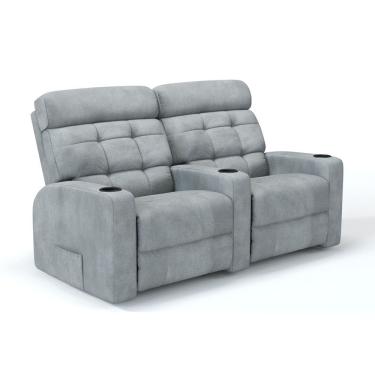Imagem de Sofá 2 Lugares Reclinável Elétrico Em Tecido Bouclé Linha Cinema