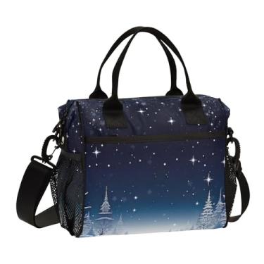 Imagem de GAIGEO Lancheira isolada de Natal com alças, lancheira com suporte para garrafa de água, lancheira feminina isolada, P