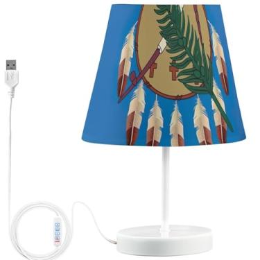 Imagem de TSENQUE Candeeiro de mesa personalizado de desenho animado bonito lâmpadas de cabeceira USB para mesinhas noturnas, lâmpada LED regulável que muda de cor para quarto, bandeira do estado de Oklahoma