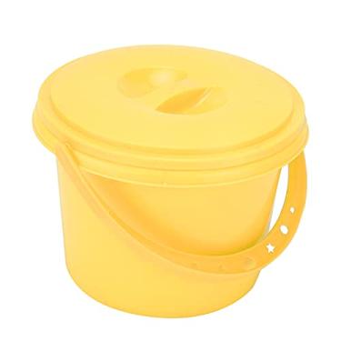 Imagem de CUOFYUNL Pincel multifuncional para banheira de plástico com 2 compartimentos, balde com paletas para mistura de cores (Balde multifuncional YJ004 amarelo)
