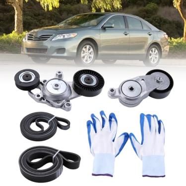 Imagem de moseiny Kit de tensor de correia de transmissão e polia intermediária para Camry LE SE XLE 2.5L L4 2010-2011 Kit tensor de correia de transmissão serpentina 16601-0V010,166010V010,16620-36030,