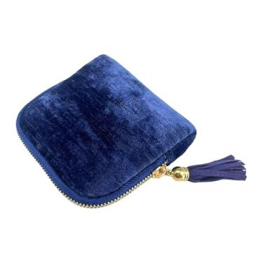 Imagem de simhoa Estojo organizador de viagem pequeno para joias, bijuterias, pulseiras e tornozeleiras. Ideal para guardar itens essenciais de viagem, perfeito para, Sapphire Blue