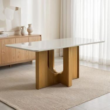 Imagem de Mesa de Jantar 6 Lugares Retangular 160cm Tampo Vidro/MDF de 2,5cm Dor