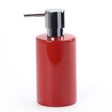 Imagem de Dispensador de sabão líquido para cozinha loção dispensador de sabão garrafa bomba cerâmica cozinha banheiro bancada lavanderia pode conter detergente shampoo detergente gel de banho (283 g) sabão de