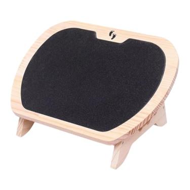 Imagem de MotiveTech Apoio para os pés de madeira para usar embaixo da mesa, banquinho ergonômico com altura ajustável para escritório, sala de estar e jogos.