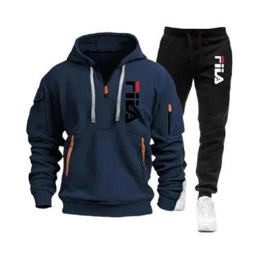 Imagem de Conjunto De Moletom Com Capuz E Calças Casuais Para Homens, Multi-Bols