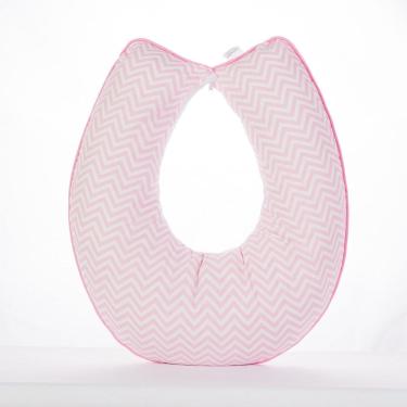 Imagem de Almofada Amamentação Luxo Para Bebê Menina Chevron Rosa