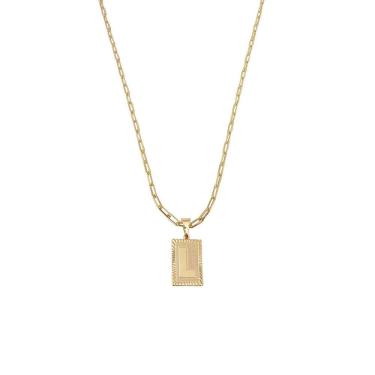 Imagem de Cordão 60Cm Masculino Feminino Pingente Letra L Banhado Ouro