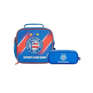 Imagem de Kit Escolar Futebol Time Bahia Lancheira Térmica + Estojo