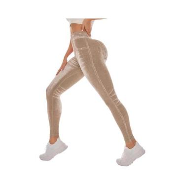 Imagem de Calças De Yoga Sem Costura De Cintura Alta Para Mulheres, Leggings De 