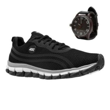 Imagem de Tenis Ortopedico Masculino Corrida Caminhada Academia Treino + Relógio-Masculino