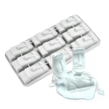 Imagem de Forma De Gelo DIY Com Estátuas De Pedra Moai Da Ilha De Páscoa Para Cu