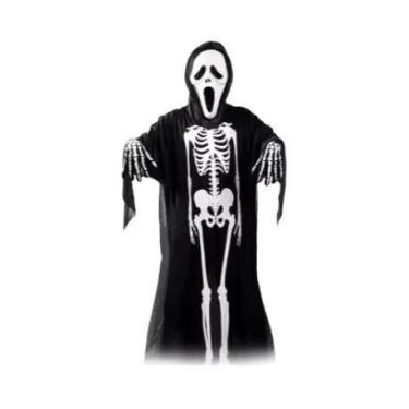 Imagem de Fantasia De Halloween Para Adultos E Crianças, Capa Preta De Morte Com