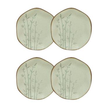 Imagem de Conjunto 4 Pratos De Sobremesa 21,5 Cm Ryo Bambu Porcelana Oxford