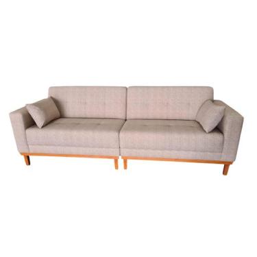 Imagem de Sofá Gianni Bipartido Tecido Acquablock Pé Base Madeira 220cm - 4R Est