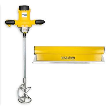 Imagem de Misturador Mel1200w Elétrico + Desempenadeira Berox 60cm Evolution para Tinta, Massa Corrida, Argamassa, Pedreiros, Pintores Menegotti Profissional Kit - 220v