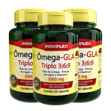 Imagem de Kit 3 Ômega GLA Triplo 3-6-9 60 Capsulas Maxinutri